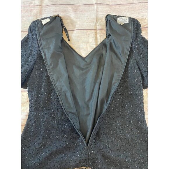 Vintage Stenay Women's 100% Silk Beaded Blouse - Large - Picture 9 of 10